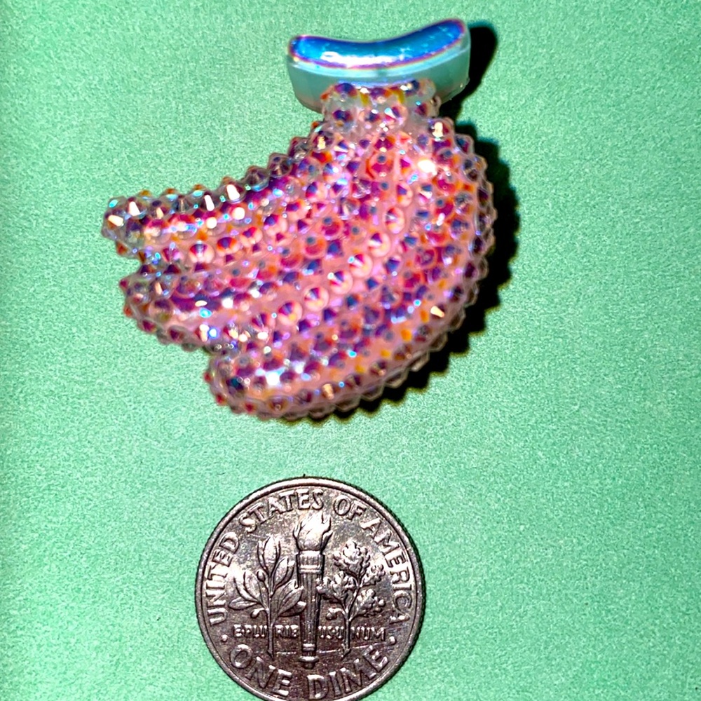 (10 for $15) Pink & Green Sparkly Bananas Acrylic Crocs Shoe Charms